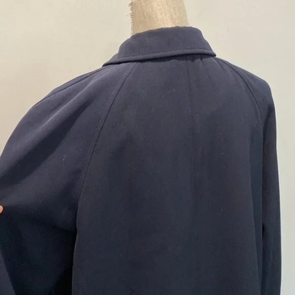 Hilary Radley Navy Blue Maxi Trench Coat Size 12 Snap Closure, - Picture 11 of 15